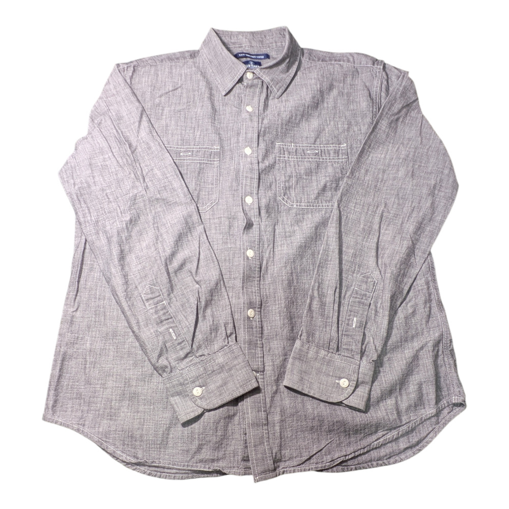 Old Navy Slim Fit Mens Size XL Grey Button Up